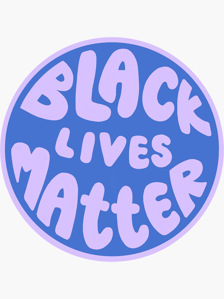 Thumbnail 3 of 3, Sticker, blue & purple black lives matter designed and sold by baydreamzine.