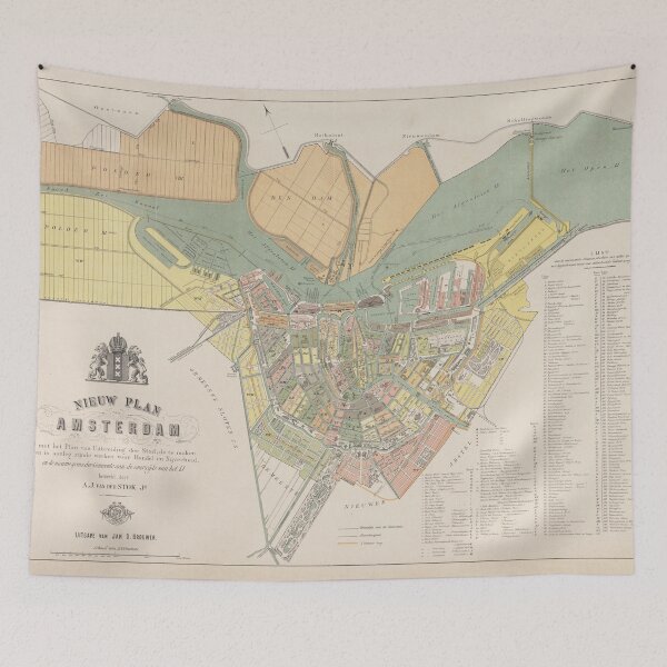 Item preview, Vintage Map of Amsterdam (1880) designed and sold by BravuraMedia.