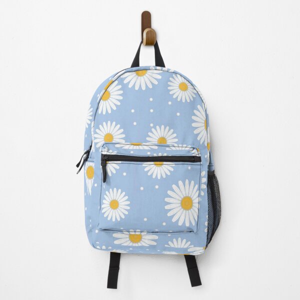 Blue and White Daisy Flower Vintage Pattern Backpack