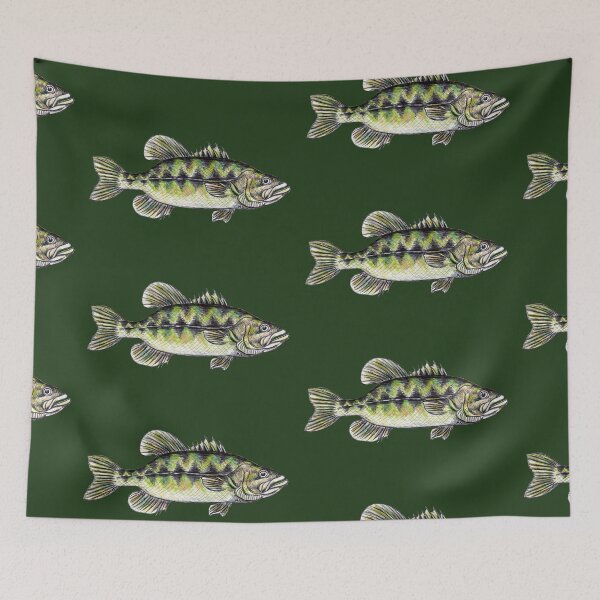 Item preview, Largemouth Bass Hunter Green designed and sold by Michelebuttons.