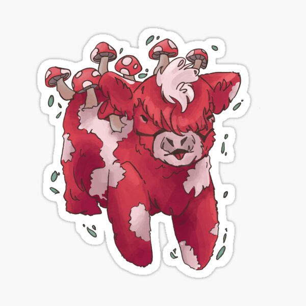 Mushroom Cow Stickers Redbubble