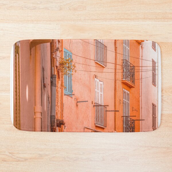 Item preview, Cannes City Architecture, Travel Print, Historic Houses Downtown, Charming City Streets Of Cannes, French Riviera, Orange Houses designed and sold by radub85.