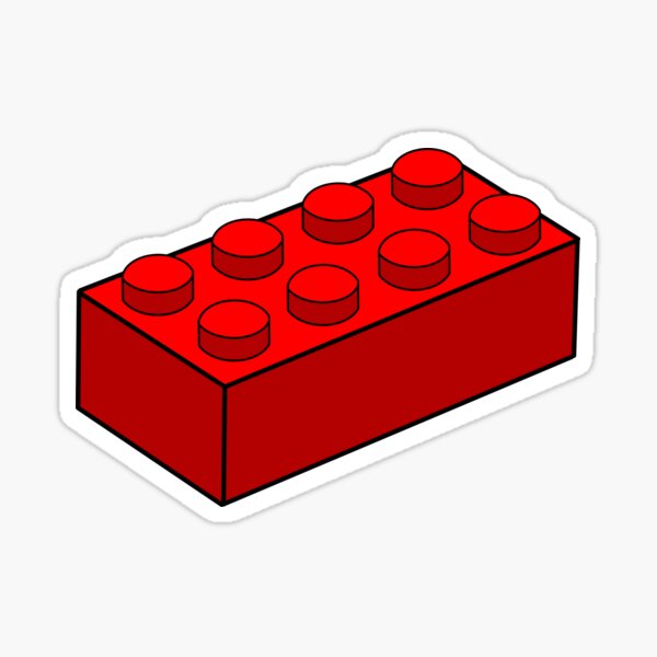 Construction de brique jouet rouge Sticker