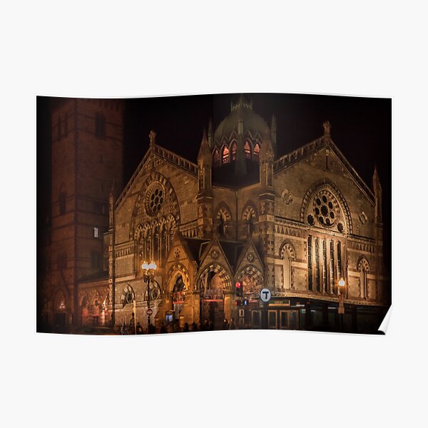 Old South Church at nightfall Poster