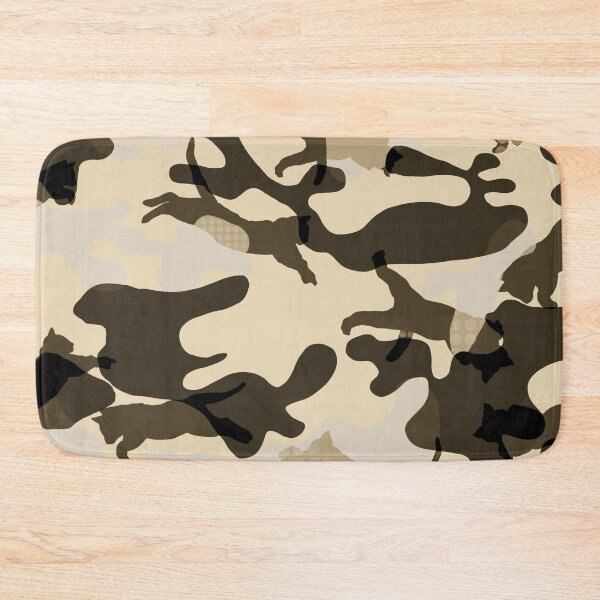 Item preview, CATS LEAPING ARMY KHAKI CAMO PATTERN MASK designed and sold by aydapadi.
