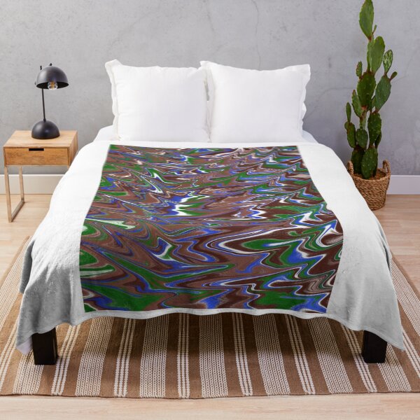 Item preview, Brown Green and Blue Fluid Abstract Art designed and sold by Abstract65.