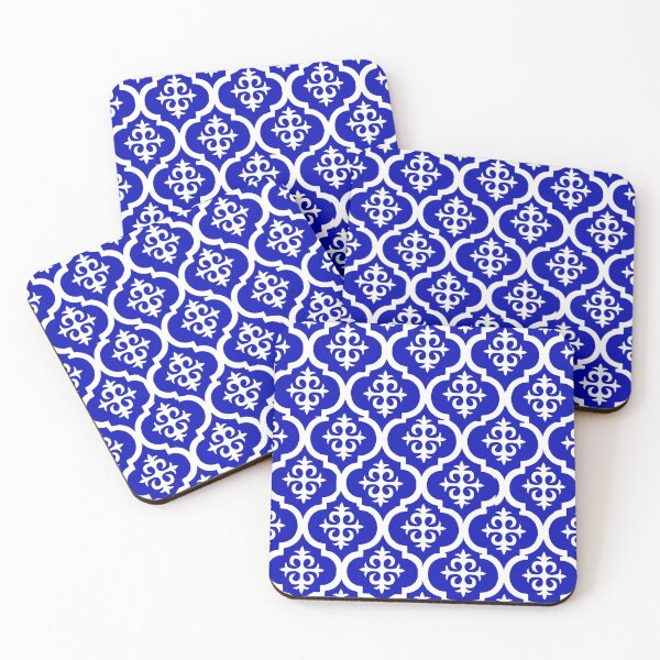 Item preview,  Blue Moroccan Quatrefoil Modern Design  designed and sold by RabiaDesigns.