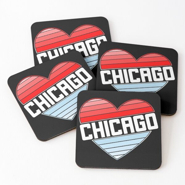 Item preview, Chicago Heart, I Love Chicago, Gradient Flag Colors designed and sold by Celticana.