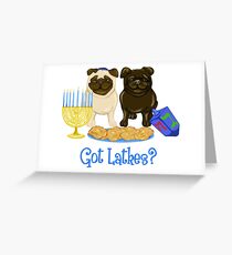 Got Latkes Hanukkah Pug Greeting Card