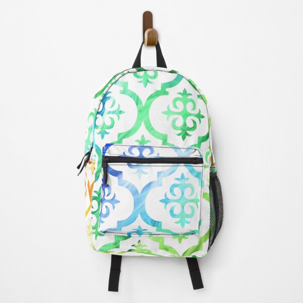 Item preview,  Blue Green Moroccan Quatrefoil Modern Design  designed and sold by RabiaDesigns.