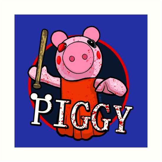 Piggy Circle Logo Art Print By Pickledjo Redbubble - roblox piggy skelly fanart