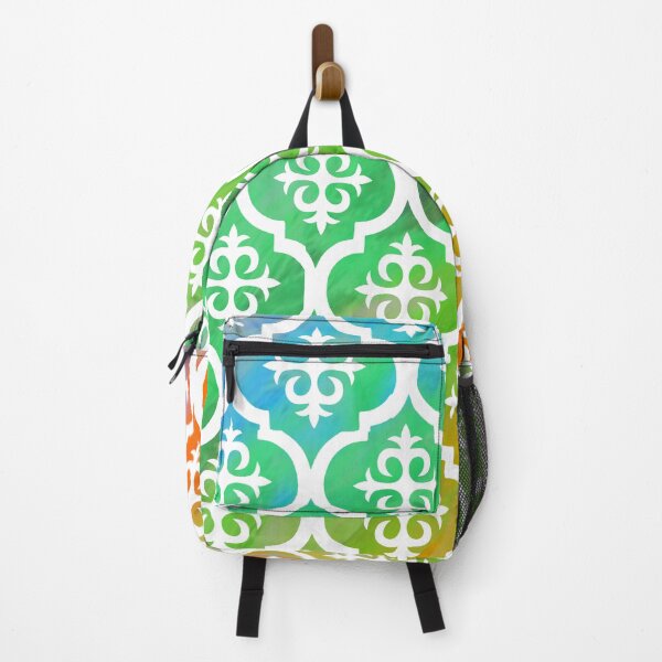 Item preview, Green Blue Red Pink Moroccan Quatrefoil Modern Design  designed and sold by RabiaDesigns.