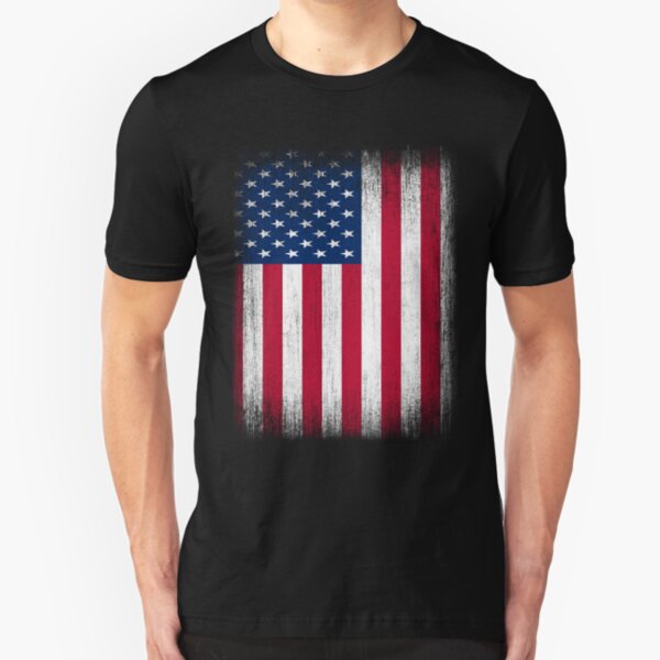 Vintage USA Flag Slim Fit T-Shirt