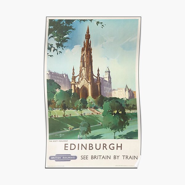 Edinburgh Vintage See Britain By Train Poster. Poster