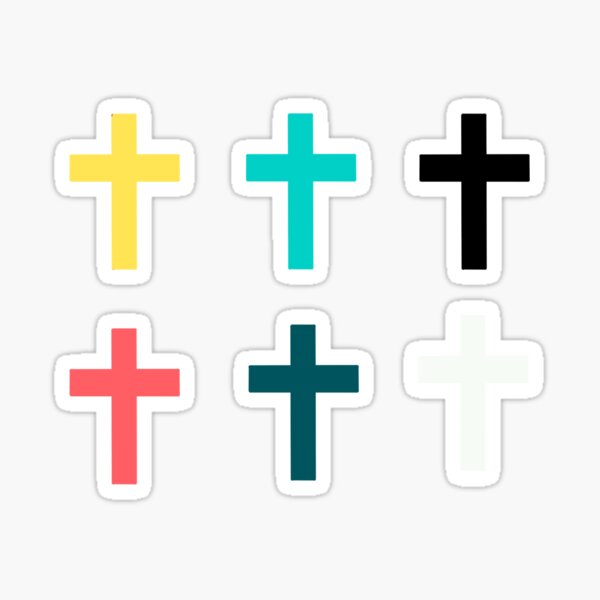Un paquete de cruces cristianas Pegatina