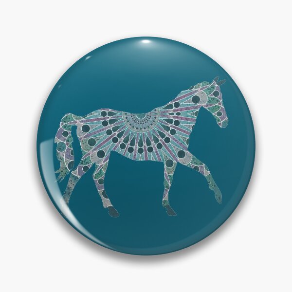 Item preview, One Teal Mandala Horse designed and sold by WatersEdgeGal.