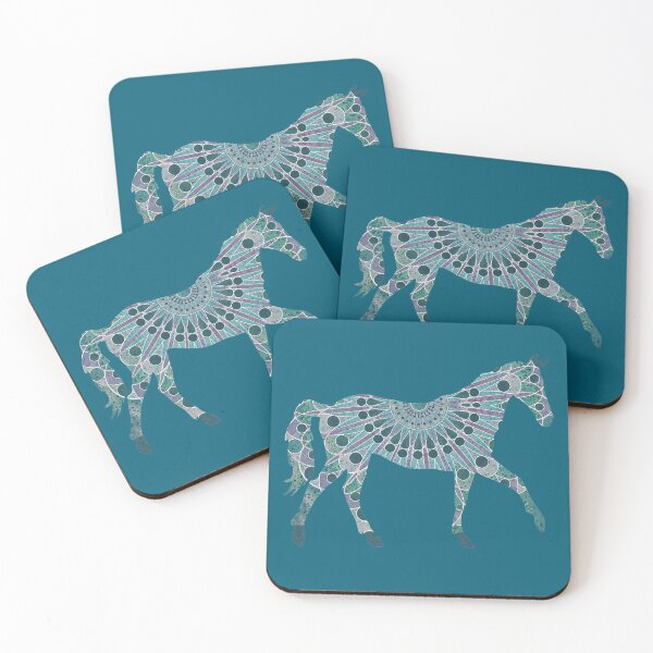 Item preview, One Teal Mandala Horse designed and sold by WatersEdgeGal.