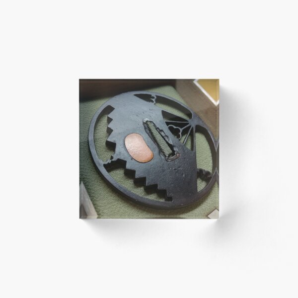Japanese sword guard or tsubs Acrylic Block