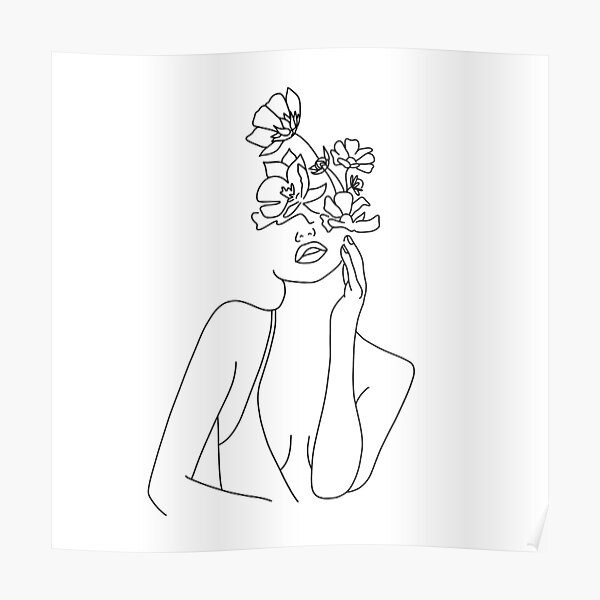 Women with flowers Poster