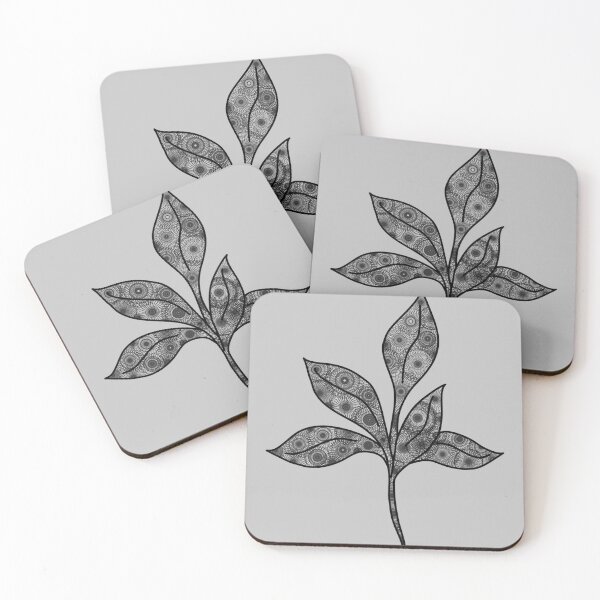 Item preview, Minimalistic plant with mandala pattern in black and white designed and sold by CiniArt.
