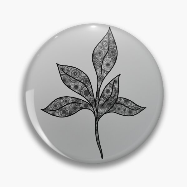 Item preview, Minimalistic plant with mandala pattern in black and white designed and sold by CiniArt.