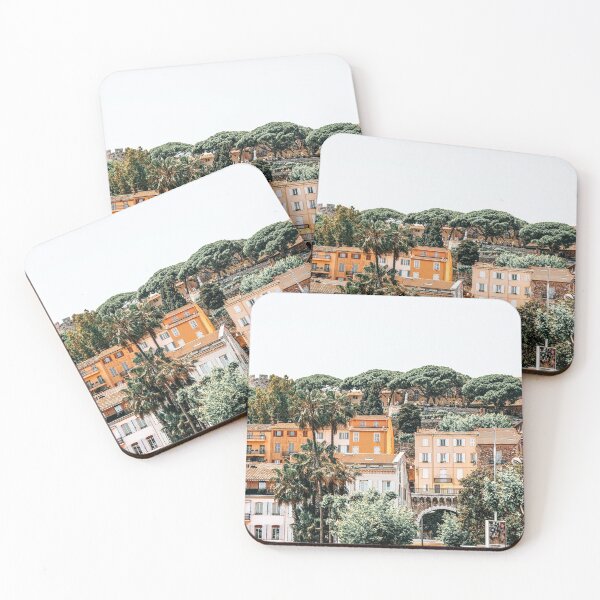 Item preview, Cannes City Architecture, City Summer Travel Print, French Riviera, Historic Houses Downtown Of Cannes, Old Town Skyline designed and sold by radub85.