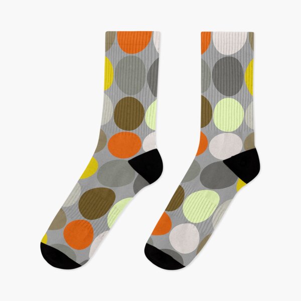 Item preview, Mid-Century Giant Dots, Gray, Gold and Orange  designed and sold by Marymarice.