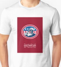 Memorial Day Greeting Card African American Soldier Salute Flag Unisex T-Shirt
