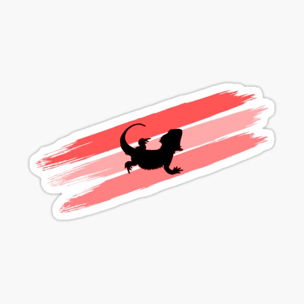 Bearded Dragon Brush Stroke Silhouette Sticker