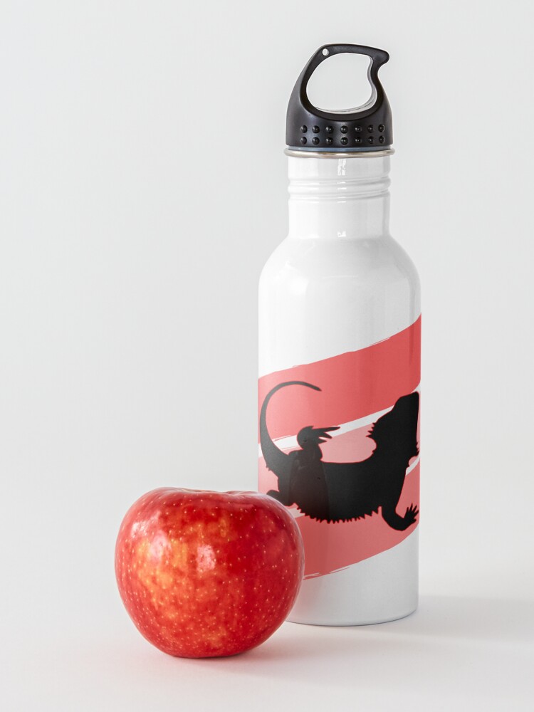 Alternate view of Bearded Dragon Brush Stroke Silhouette Water Bottle