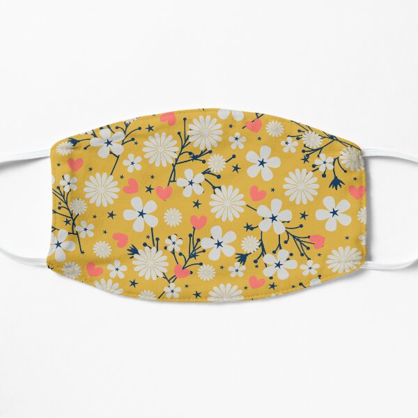 Dancing Blossom - Yellow Flat Mask