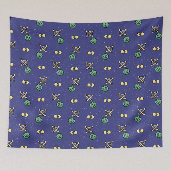 Item preview, Cosmic space planets. Hand drawn galaxy cartoon, planets, stars kids room. Child room decor, kids universe travel backdrop. Solar system.  designed and sold by Limolida.