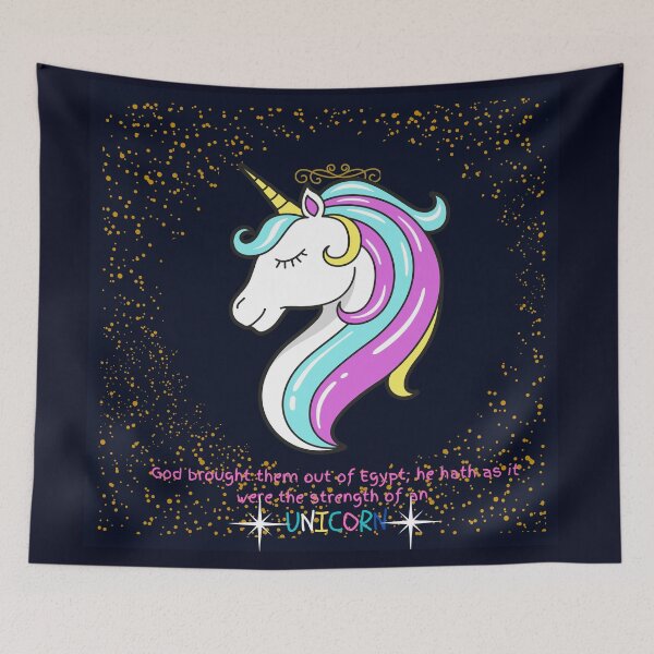 Item preview,  Unicorn Gift Idea: Symbol of Miracles & Grace. God brought them out of Egypt He hath as it were the strength of an Unicorn (Numbers 23:22) designed and sold by kelsether.