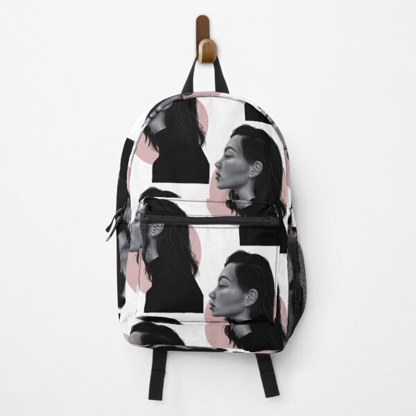 Item preview, Girl profile with pink circle designed and sold by SaraGiacomelli.