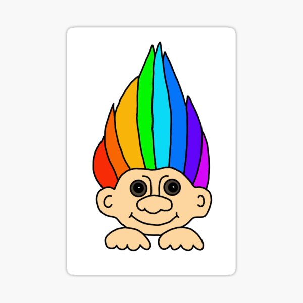 Rainbow Troll Sticker For Sale By Tpwkcreations 6 Redbubble 