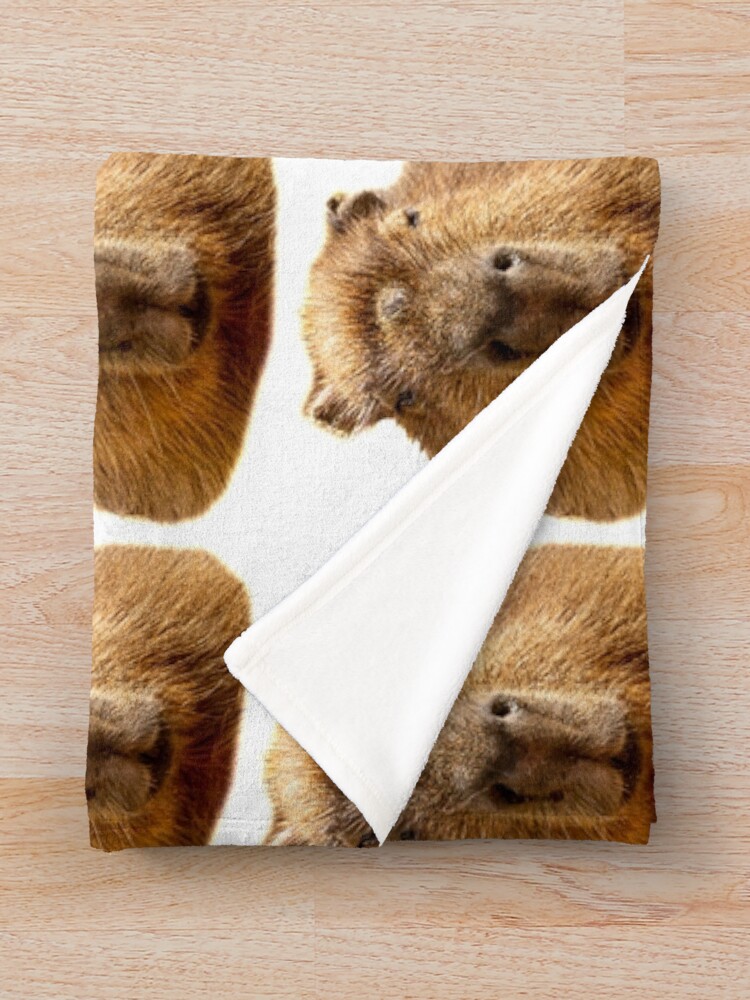 Alternate view of Capybara dozing in the sunshine Throw Blanket
