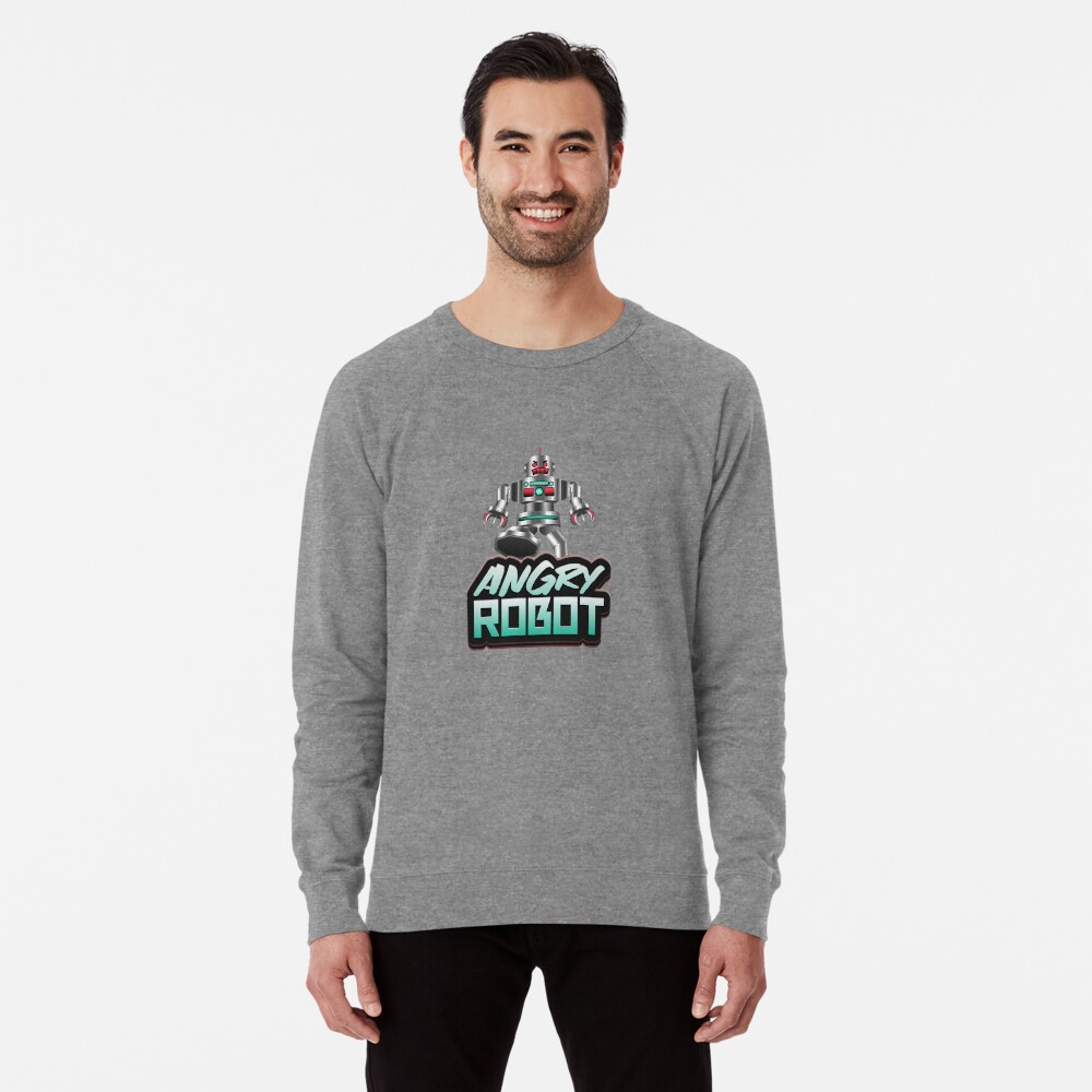 Angry Robot Roblox Lightweight Sweatshirt By Rhecko Redbubble - angry meme roblox