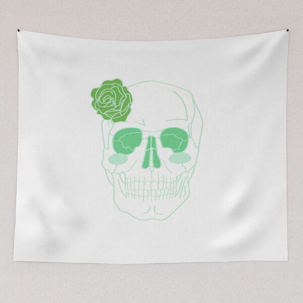 Item preview, Pastel Green Cute Skull designed and sold by maramyeonni.