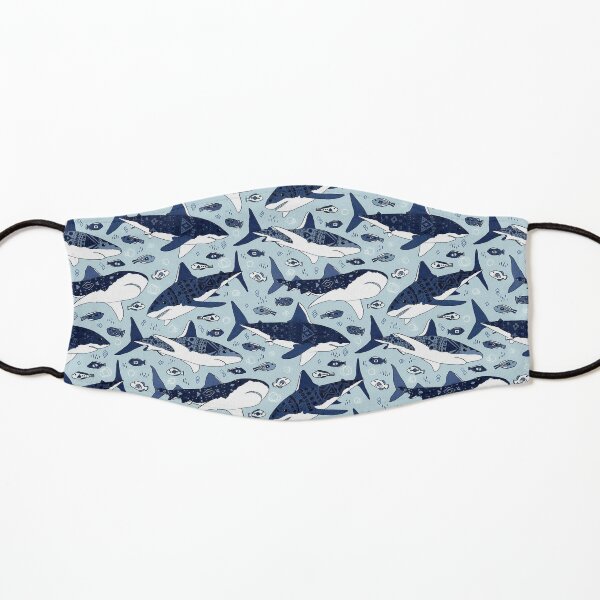 Sharks on Pale Blue Kids Mask