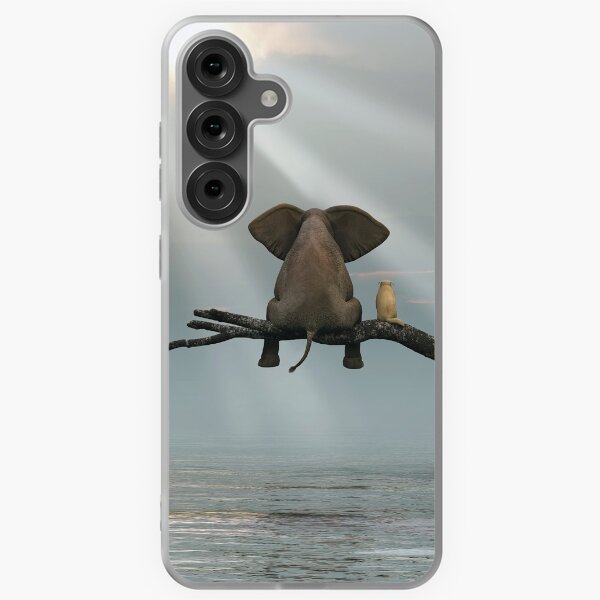 Item preview, elephant and a dog are sitting on a tree designed and sold by Mike Kiev art.
