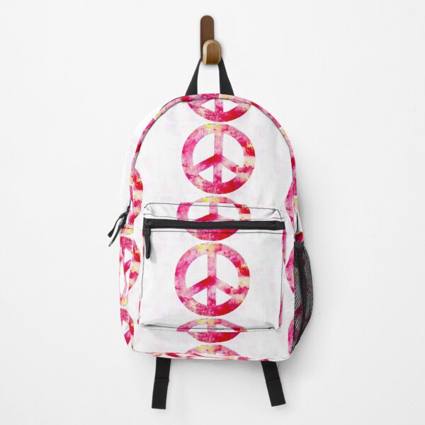 Pink Peace Symbol Backpack