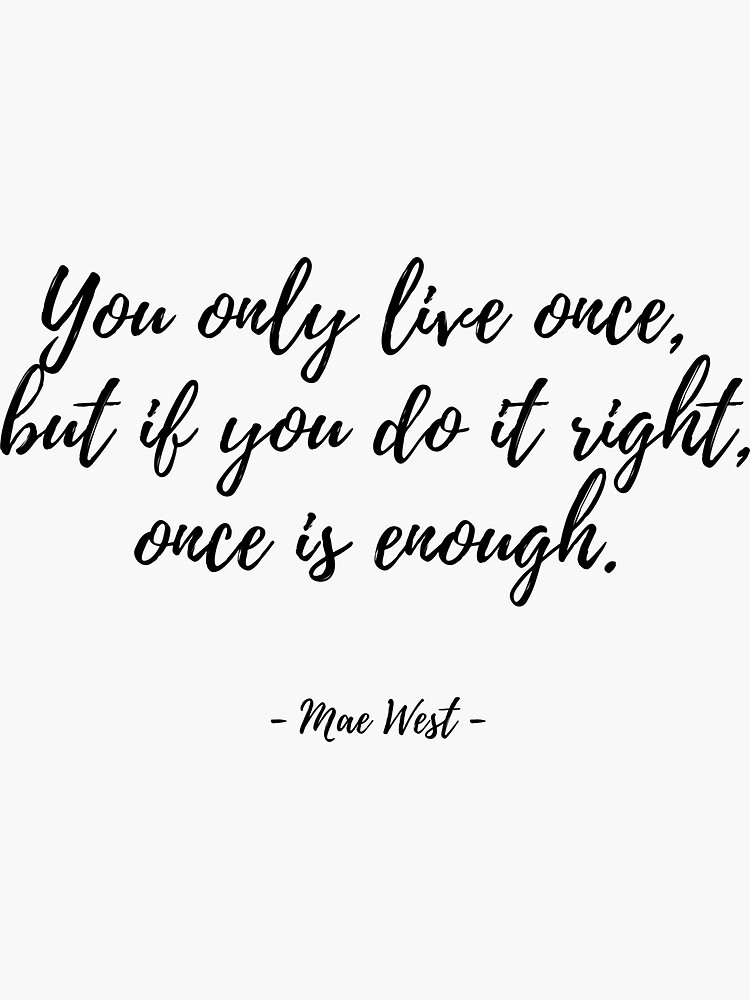 YOLO Mae West LIfe Motivation Quotes Vinyl Wall Art Stickers Home Room  Decals