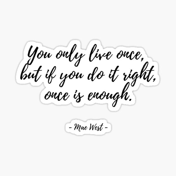 YOLO Mae West LIfe Motivation Quotes Vinyl Wall Art Stickers Home Room  Decals