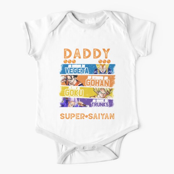Daddy Dragonball Daddy You Are My Favorite Super Saiyan Funny Vegeta Goku Gohan Trunks Father's Day Gift For Men Anime Short Sleeve Baby One-Piece