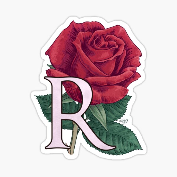 R is for Rose - floating Sticker