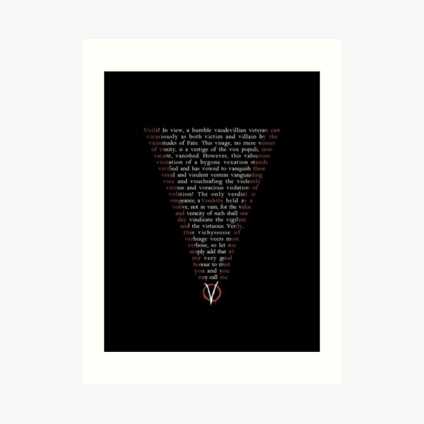 V for Vendetta - Who are you? Art Print