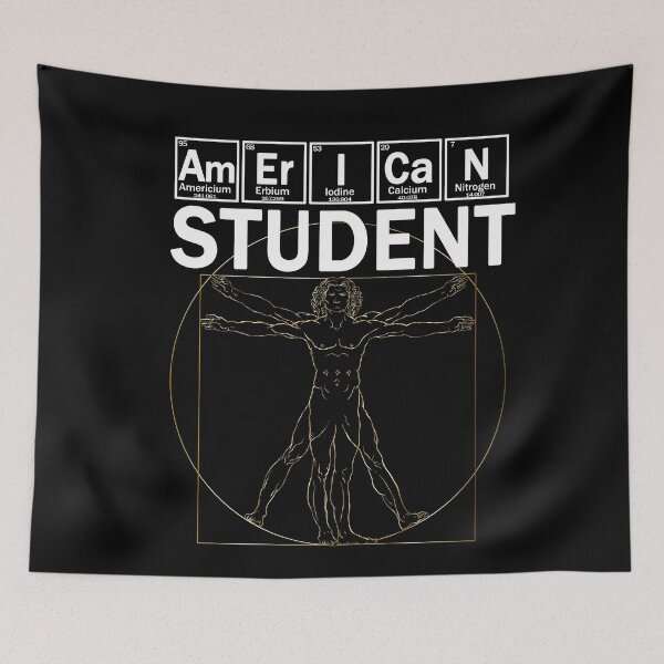 Item preview, AMERICAN STUDENT with Leonardo da Vinci's Vitruvian man designed and sold by patriotazx.