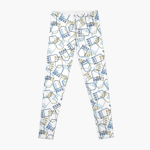 Royals Shield Pattern, White Background Leggings