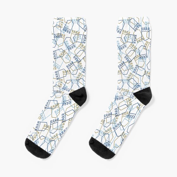 Royals Shield Pattern, White Background Socks