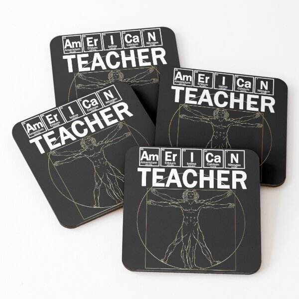 Item preview, AMERICAN teacher with Leonardo da Vinci's Vitruvian man designed and sold by patriotazx.
